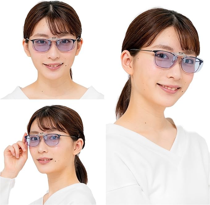 NeoContrast for Night Wear Over Day and Night for Men and CLIPON Clip-On Sunglasses, Over-Glasses Driving, Glasses, Use, Women, (Non-Photochromic)