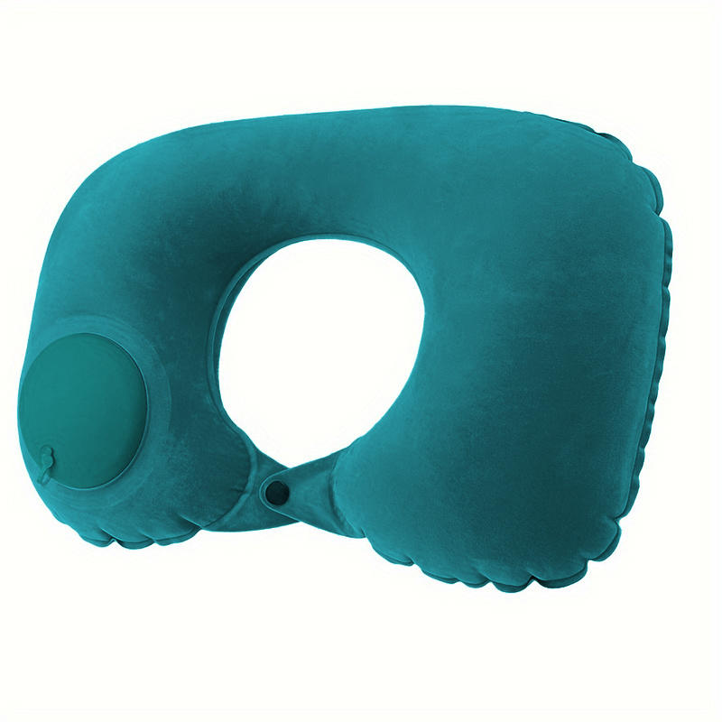 Travel Inflatable Pillow Neck Protection Pillow Press Inflatable U-shaped Pillow Car Neck Pillow Flocking PVC Airplane Pillow