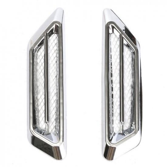 2x Chrome SUV Car Auto Air Flow Fender Side Vent Decoration Stickers Accessories
