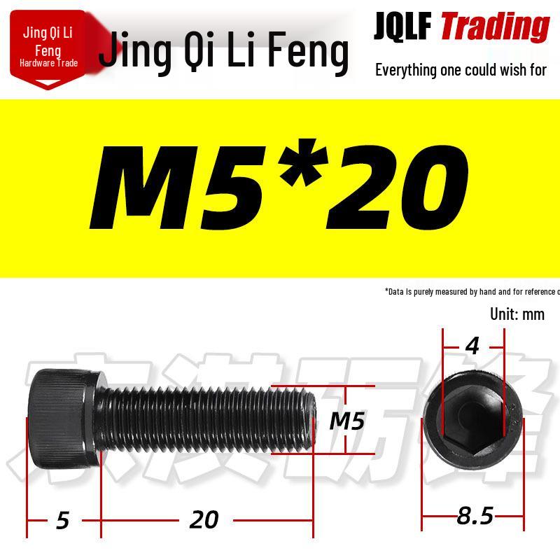 Grade 12.9 Full Thread Hex Socket Head Cap Screws - M3-M14 Black Cylindrical Bolts for Maker Accessories