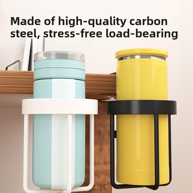Table Edge Water Cup Holder Iron Hanging Office Coffee Cups Hook Desk Side Storage Rack Fixed No-punching Traceless Mug Holder