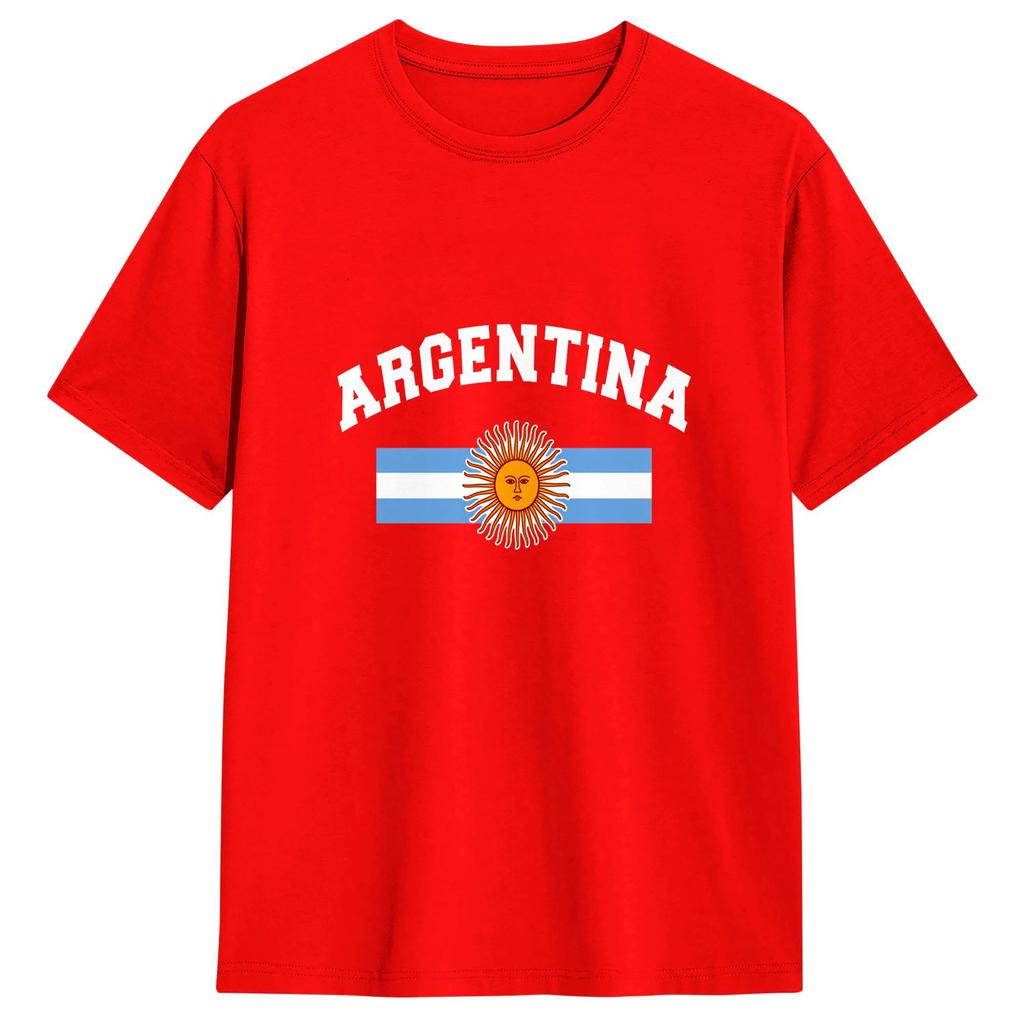 Streetwear T Shirt Summer Argentina Flag Leisure TShirts Pure Cotton Tshirt for Unisex Casual Cheap Print Short Sleeve Top Tees