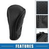 Car Shift Knob Cover Universal Shift Gear Cover Zipper Style Decorative Black