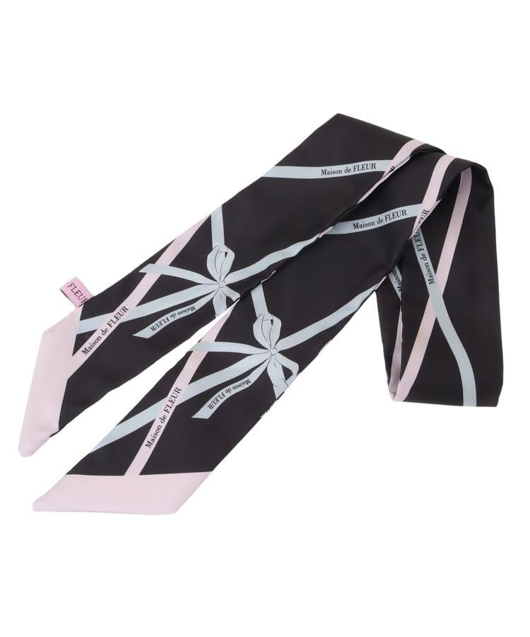 

de Apparel Ribbon Motif Scarf for Black [Maison Fleur] Women, чорний
