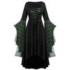 Kvinner Europeisk Retro middelaldersk domstolstil Halloween Cosplay-kostyme Voksen Skull Strap Dress Up Festantrekk