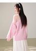 Women's French Sequin V-Neck Knit Sweater - Soft, Fluffy, Versatile
