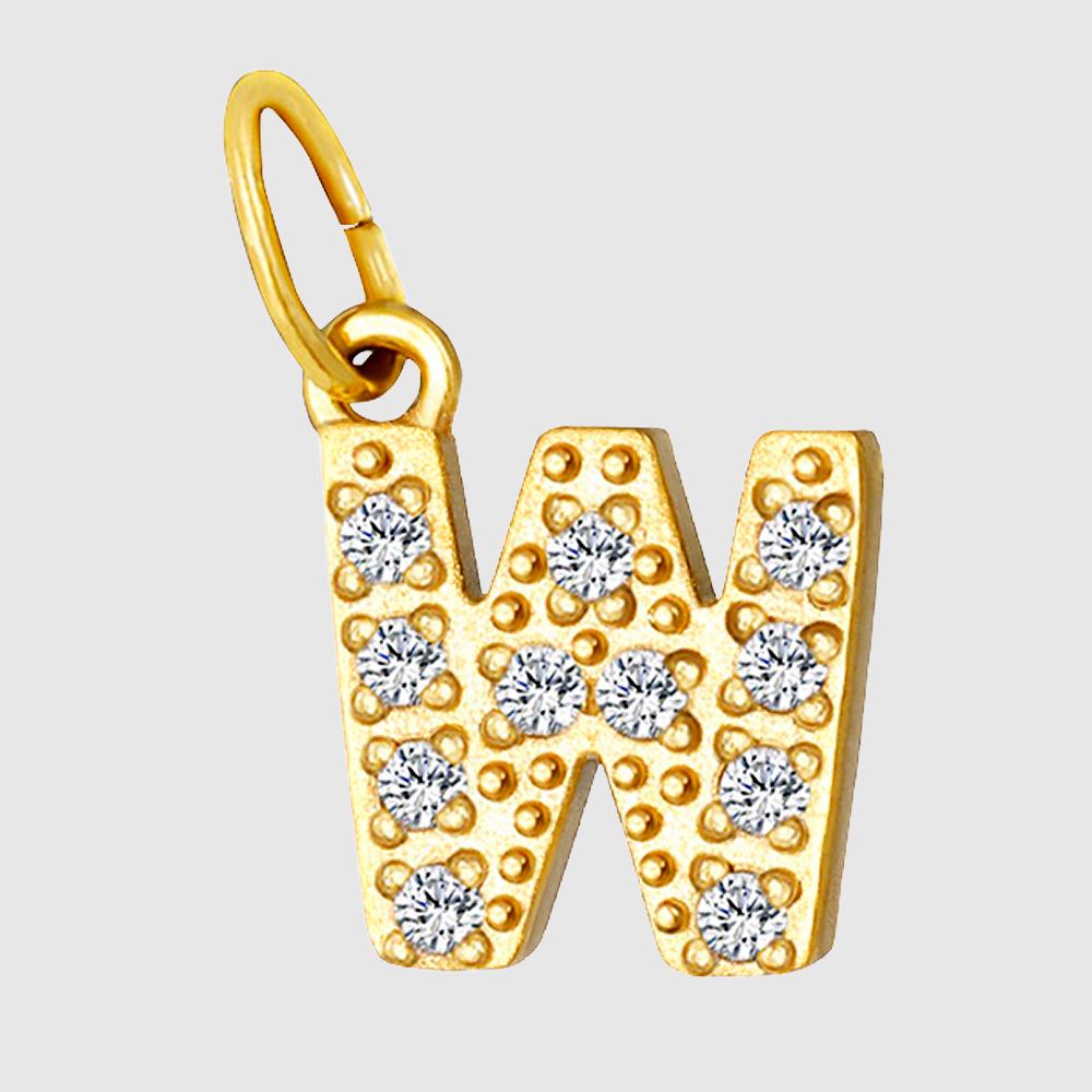 Chi Hang Schmuck: Zirkon Edelstahl Buchstaben- und Zahlanhänger für DIY Halsketten-/Armband.