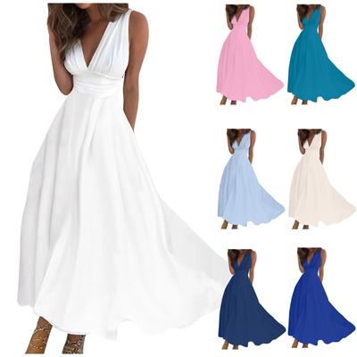 Γυναικείο Μακρύ Φόρεμα Maxi Φόρεμα Casual Φόρεμα Swing Φόρεμα A Line Floral Fashion Streetwear Outdoor Daily Date Print Αμάνικο φόρεμα με λαιμόκοψη