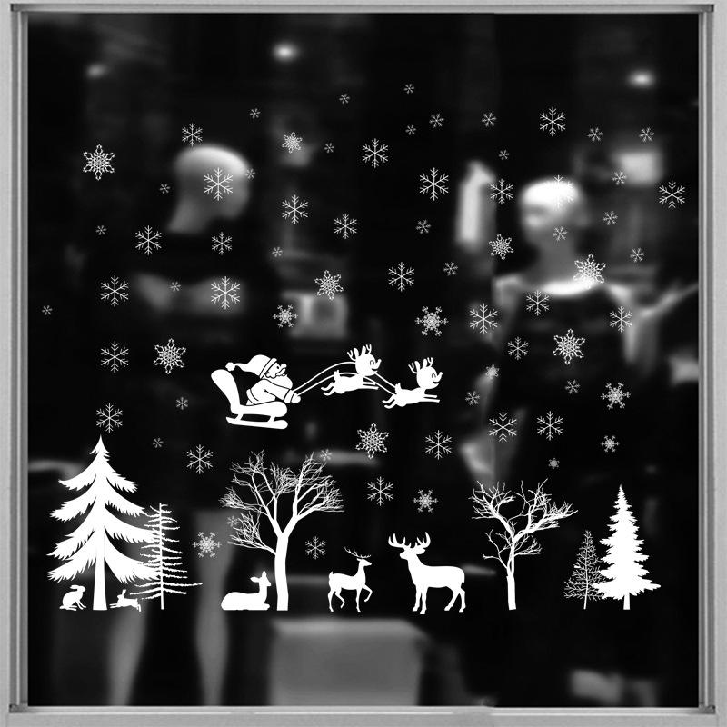 72x54CM White Christmas Static Cling Window Decal