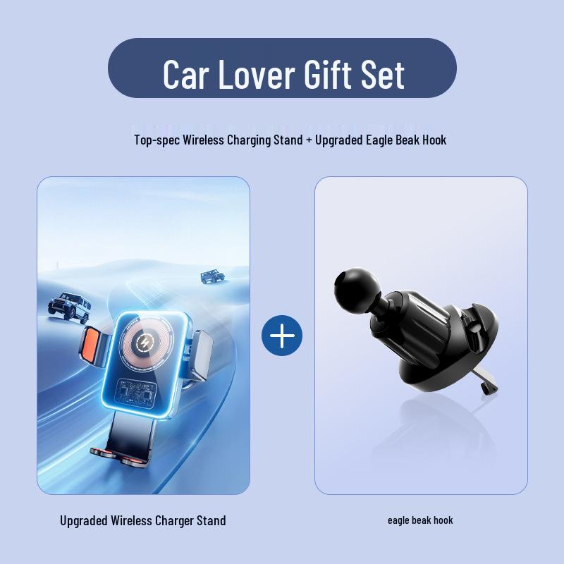 Wireless Fast Charging Car Phone Holder with Automatic Clamping & Shockproof Air Vent Mount