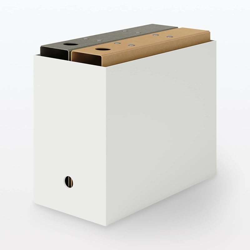 MUJI Recycled Polypropylene File Box - Standard Type - Wide - White Gray, Approx. W15 X D32 X H24cm, 83904371