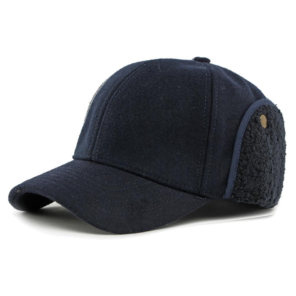 Autumn Winter Hat Men's Baseball Cap Middle-Aged and Elderly People's Cap Thick Velvet Ear Protection Wool Warm Cap