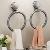 Strong Suction Drill-Free Towel Rack Waterproof Rotatable Rust-Proof for Bathroom Users Bathroom Hand Towel Holder Organizer