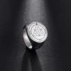 LIKGREAT Bague de doigt massive rétro pour homme Sceau Pentacles Vintage Anneaux de Salomon Acier Inoxydable Punk Amulette Bijoux pour Femmes