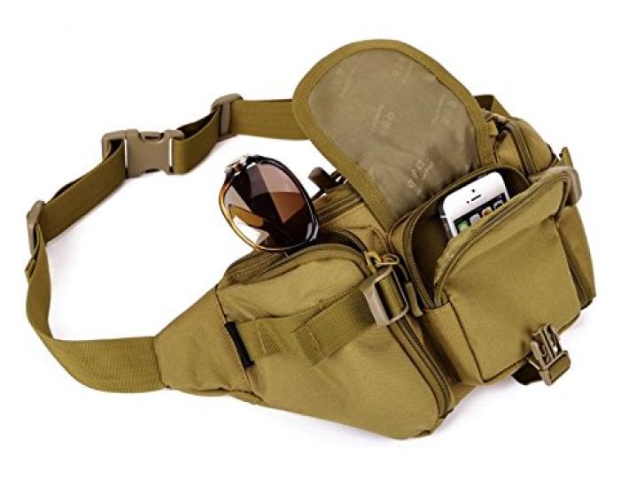 PHOENIX IKKI Large Ample Fits iPad Perfect for Mountain Multifunctional Waist Exercise Military Black Capacity, Pockets, Mini, Camouflage, Waterproof,