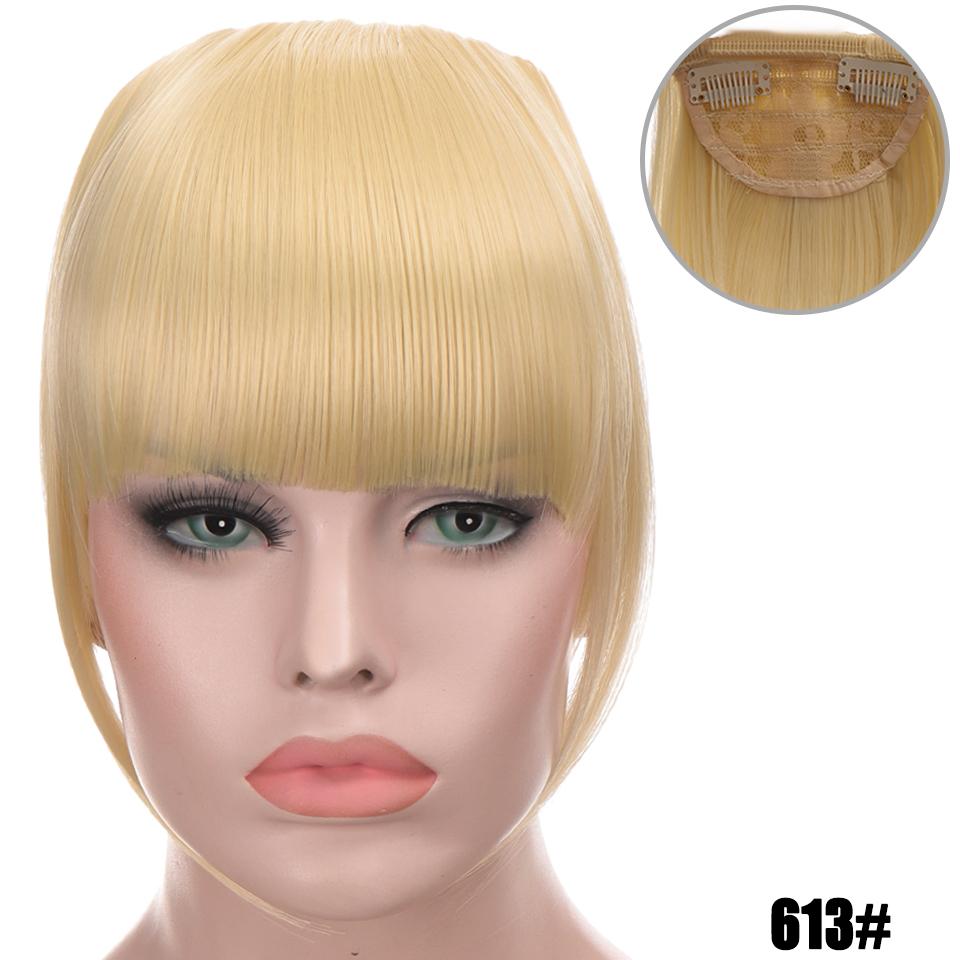 Nowe ładne dziewczyny do przedłużania włosów grzywka prosta peruka kawałek klip na klips z przodu włosy grzywka peruki syntetyczne niewidoczne grzywki czarny brązowy