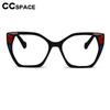 Oversized Square Reading Glasses Color-blocked Cat Eye Resin Optical Presbyopic Eyegalss Custom Diopter+50~+600 #302712