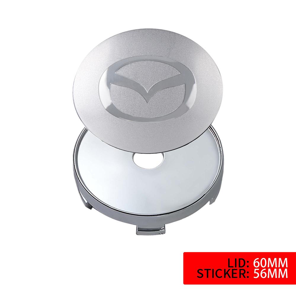 4Pcs Car Styling Tire Center Hub Cap Badge Sticker Accessories For Mazda 2 3 4 5 MS CX5 CX30 CX60 CX9 MX3 MX5 Axela Demio Atenza