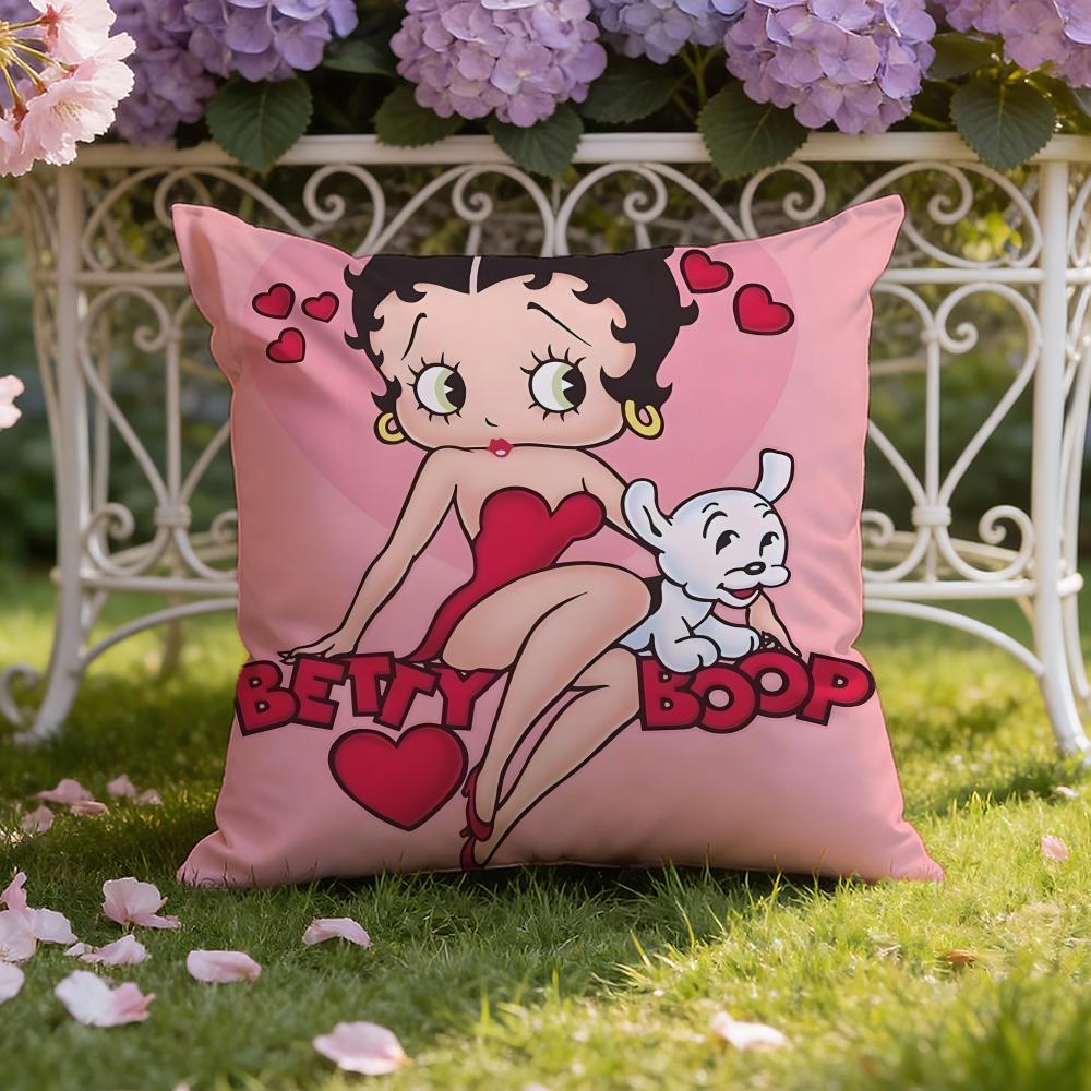 Cute B-Betty B-Boop Cushion Cover Home & Car Dual-Scene Pillow Cover: Reversible for Premium Comfort