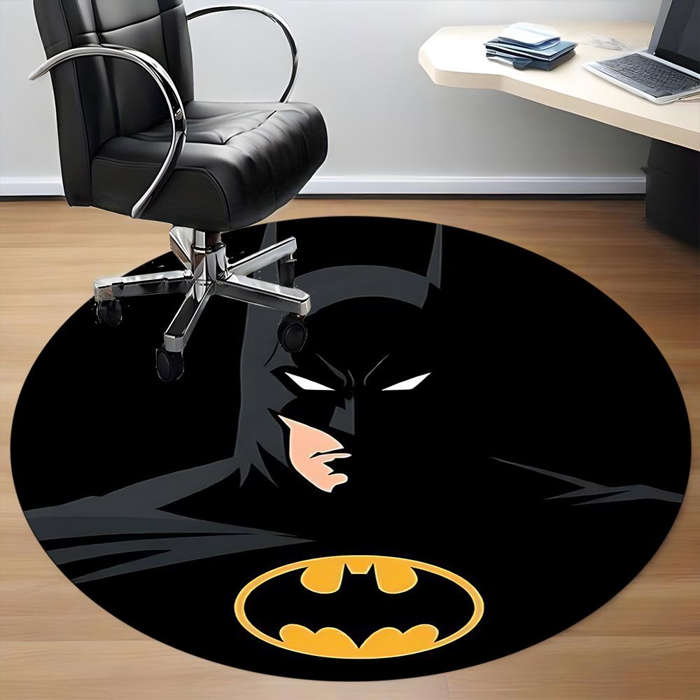 1pc Batman Logo Office Round Area Rug, Under Office Chairs Bedroom Living Room Home Decor, Room Deco, Available in Various Sizes095