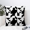 Black And White Geometric Pillow Case Sofa Decorative Home Double-Sided Printing Short Plush Cushion Cover Throw Pillow Cover