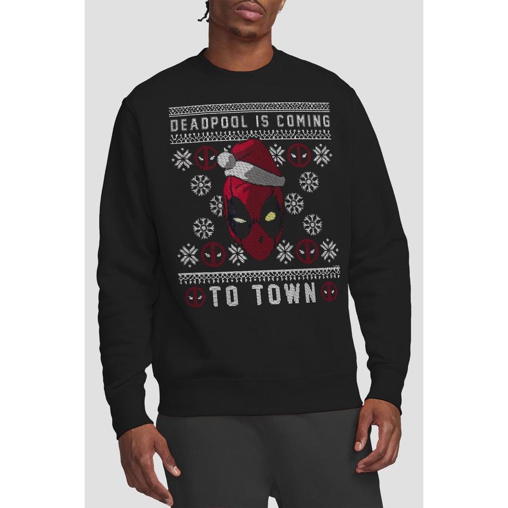 Deadpool Unisex Adult Coming To Town Sweatshirt