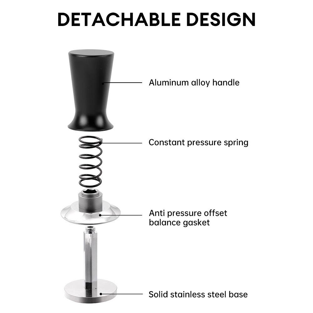 51mm/58mm Espresso Kaffe Tamper Konstant Tryck Rostfritt Stål Tamper Bönpress Hammare Kaffefördelare Nivelleringsverktyg