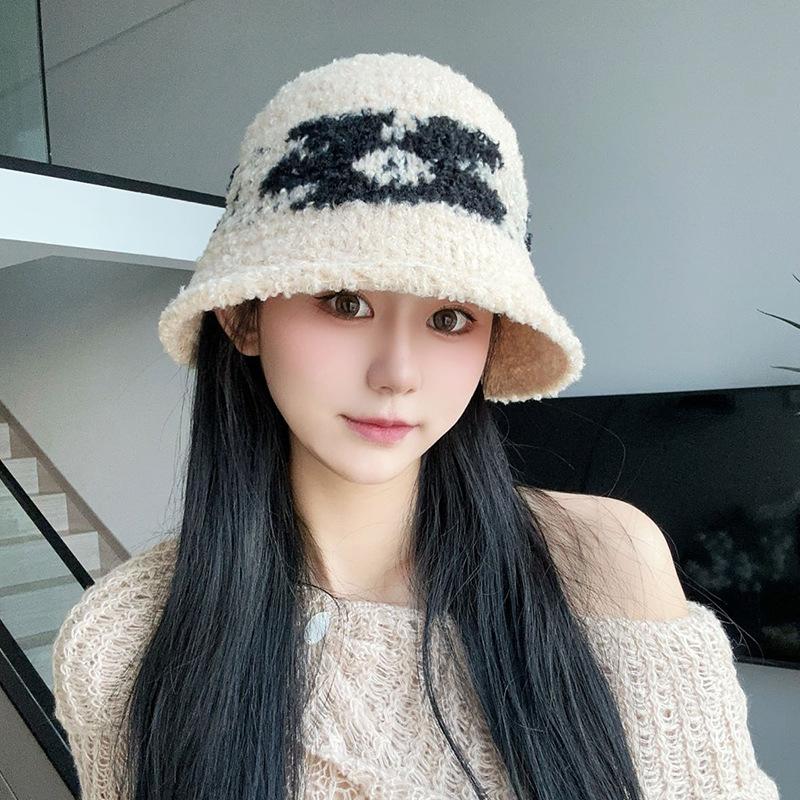 

Шляпа Женская Плюшевая из Овечьей Шерсти Шляпа Рыбака Осень и Зима Универсальная Утепленная Теплая Шляпа Ведро Ретро Литературная Цветочная Шляпа Ведро one Size