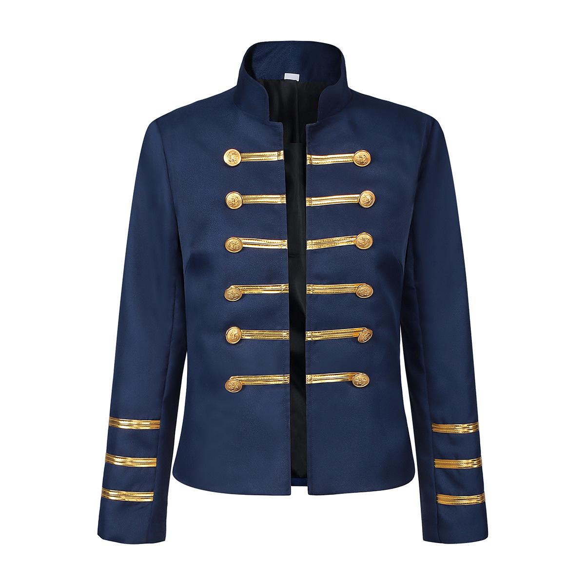 Zelta Divrindu Retro Stāvapkakles Sieviešu Jaka