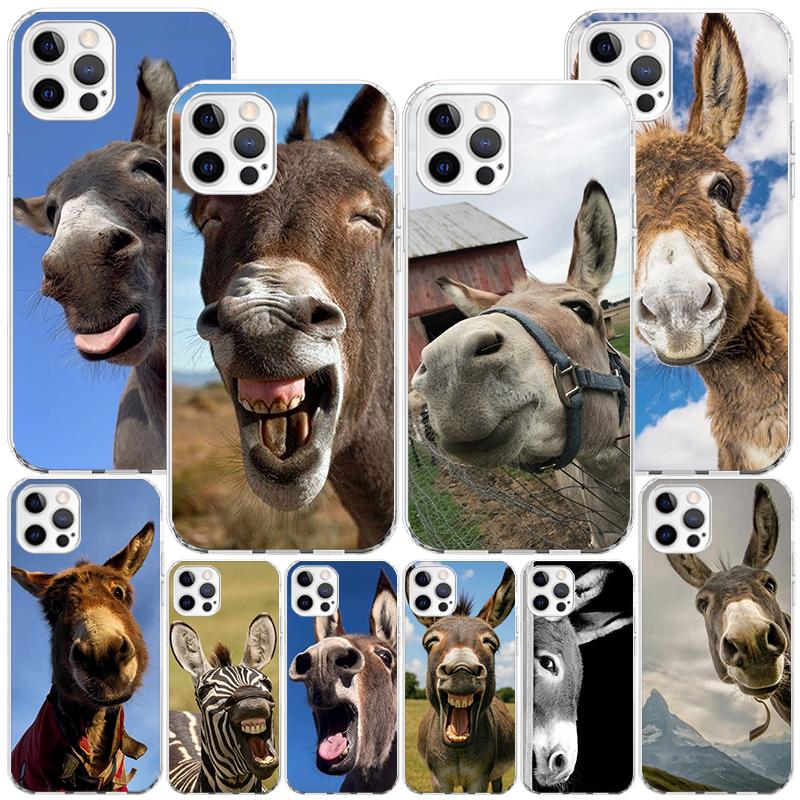 Funny Donkey Phone Case For iPhone 13 12 Mini 11 Pro Max XS XR X SE 7 8 Plus 5S 5 6S 6 Gift Print Cover Fundas