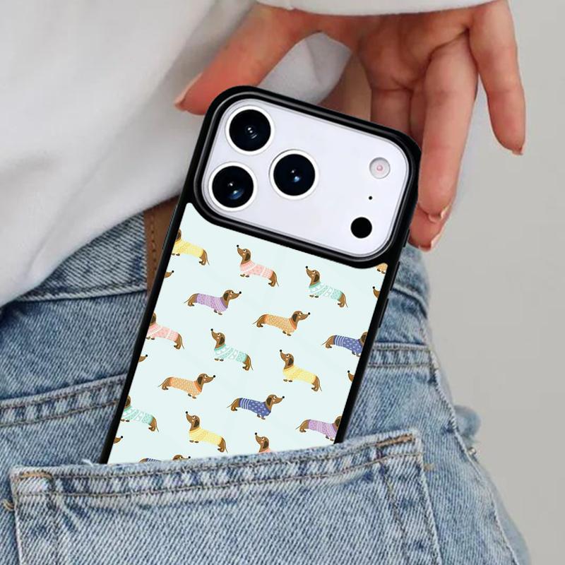 Cartoon Dackel Wursthund Handyhülle für iPhone 16e 15 14 13 12 17 Pro Max Plus Air 17pro Cover Hülle
