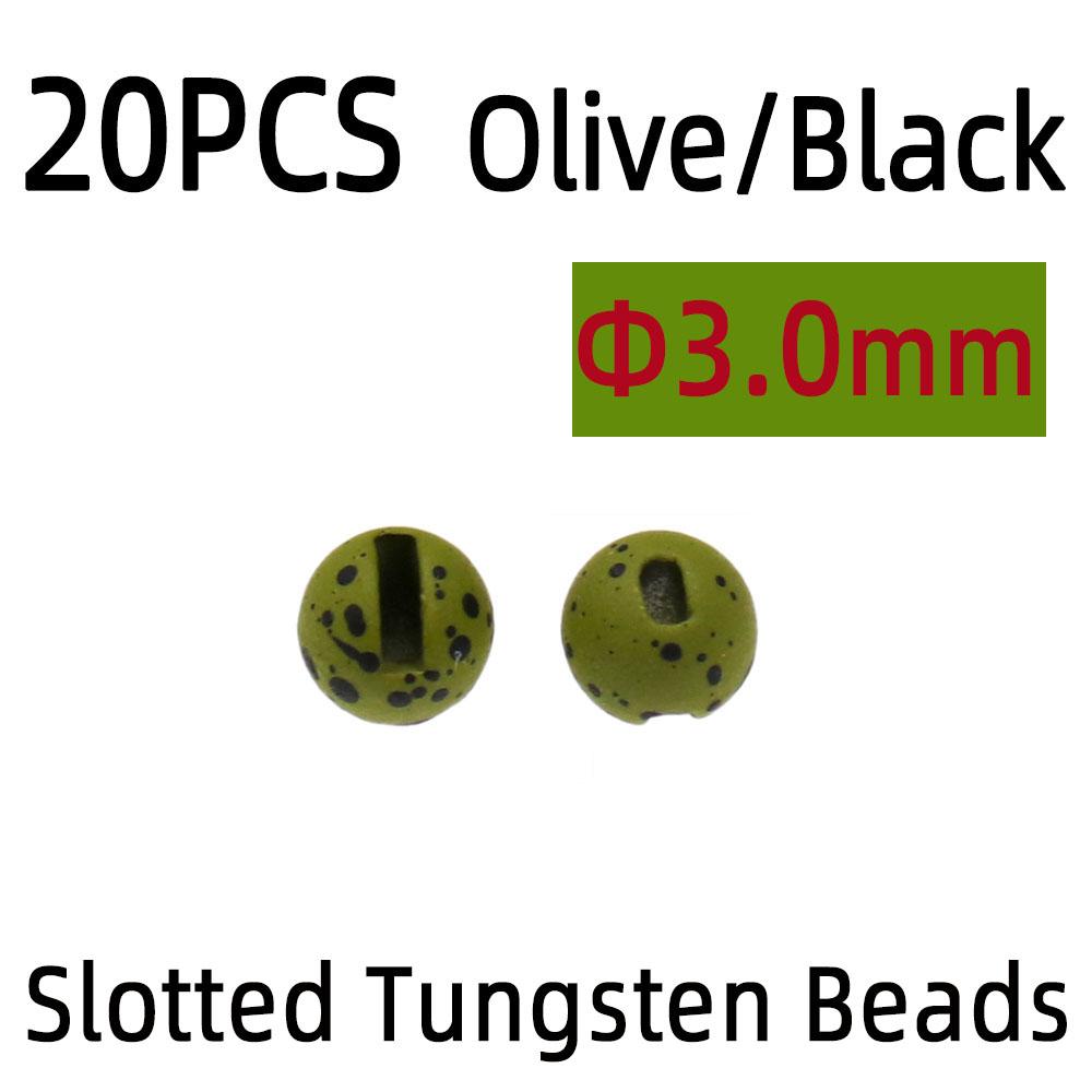 20 buc. Mărgele metalice de tungsten cu fante cu ochi cu puncte pentru pescuitul cu muscă de tungsten pe gheață Jig Cap de mărgele Material pentru legarea muștelor