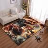 "Anime Style Battle Scene Carpet with Titans and Warriors Design" Suitable for Use As an Anti-slip for Living Room Bedroom Sofas