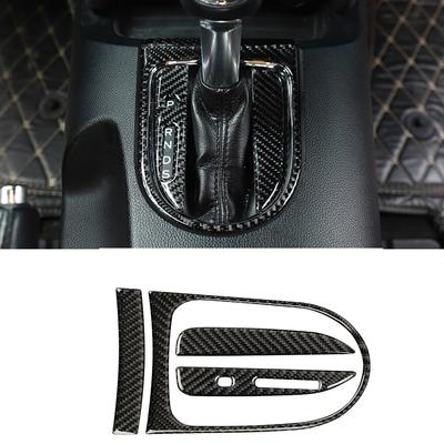 Carbon Fiber Style Interior Gear Shift Decor Panel Trim Fit For Ford Mustang 2015-2019