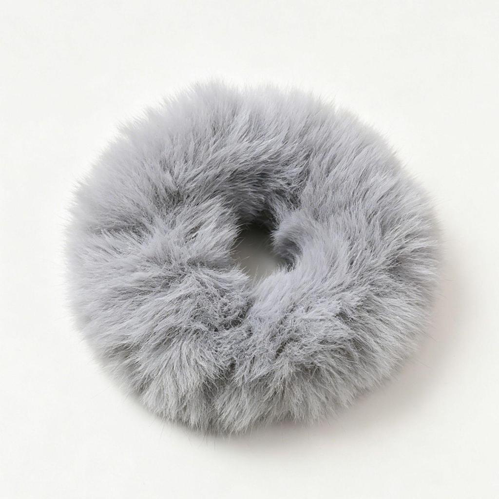 Korean Style Faux Mink Fur Elastic Hair Tie - No Damage, Candy Color Hair Band for Autumn/Winter