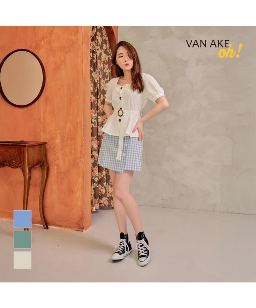 VANAKE Berry Deep Check Skirt_Ob05Skme04Z