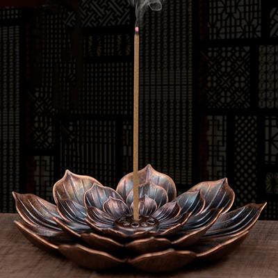 Räucherstäbchenhalter aus Metall, Buddhismus, Lotuslinie, Räucherplatte, Sandelholzspulenbasis, Tempel, Yoga-Studios, Heimdekoration