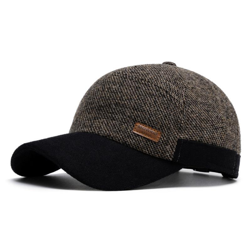 

Бейсбольная кепка осень-зима для мужчин среднего и пожилого возраста, теплая бархатная кепка, шерстяная кепка для защиты ушей хаки