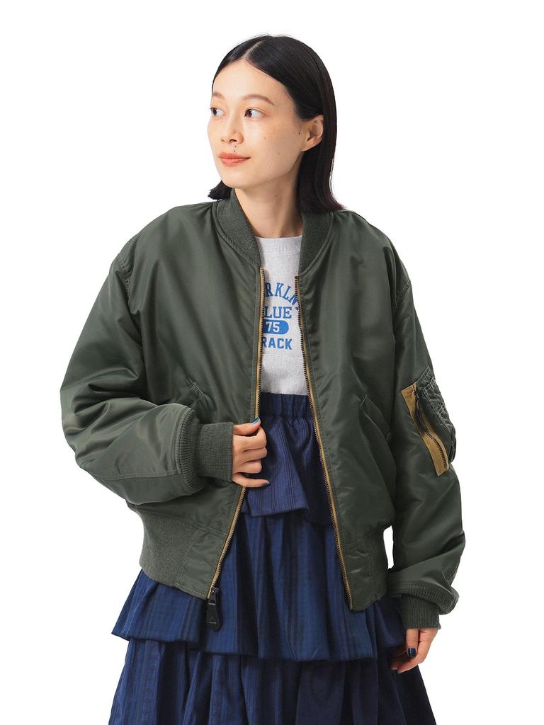 Beams Boy Women's BUZZ_L2B_HTYP_SP Blouson, Sage/Orange, Free Size, 13180296086