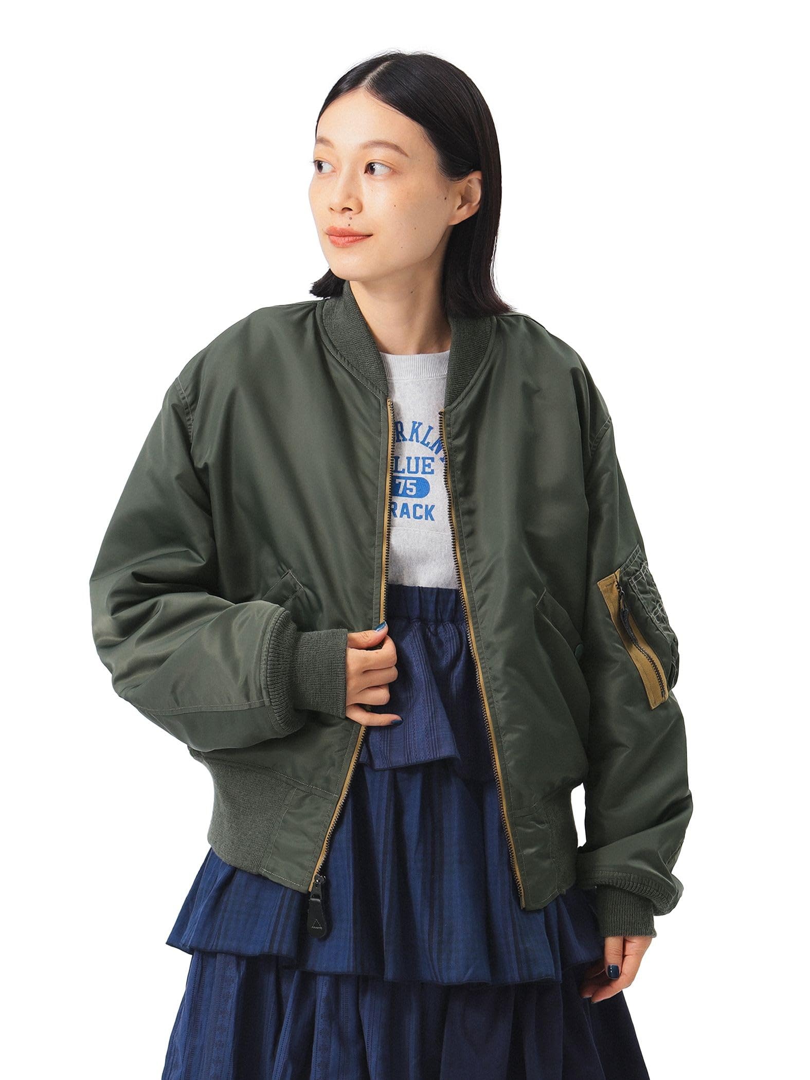 

Beams Boy Women s BUZZ_L2B_HTYP_SP Blouson, Sage/Orange, Free Size, 13180296086