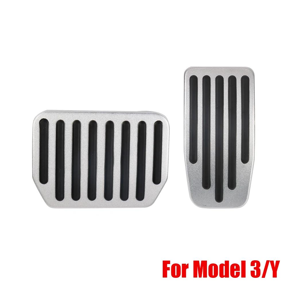 For Tesla Model 3 Y Brake Pedals Foot Rest Accelerator Car Pedal Rubber Pad Cover Aluminum Alloy Interior Parts Auto Accessories
