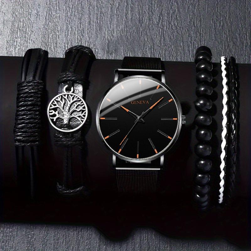 Geneva Watch Accessories Set Watch Men'S Watch Mesh Strap Watch Quartz Watch