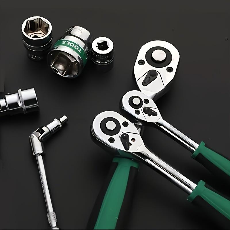 12pcs 72 Teeth Ratchet Wrench 1/2 Inch Drive Ratchet Socket Wrench Set 8mm-24mm Sockets Release Ratchet Handle and Extension Bar