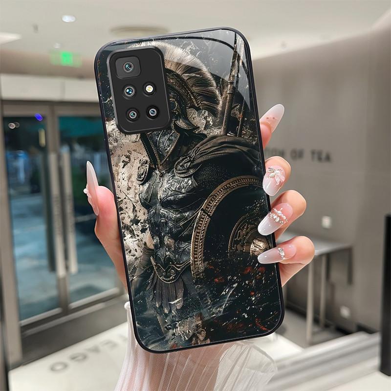 For Xiaomi Redmi 10 Prime 2022 Phone Case Tempered Glass Hard Shell flower Cute cats Coque For Redmi10 10Prime 2022 Back Cover