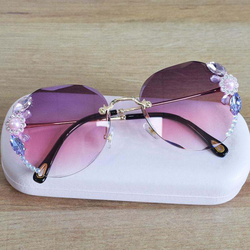 

Солнцезащитные очки без оправы в студенческом стиле с бриллиантовой инкрустацией для женщин с круглым лицом, с большим лицом, тонкие солнцезащитные очки для женщин с градиентом source factory straight hair