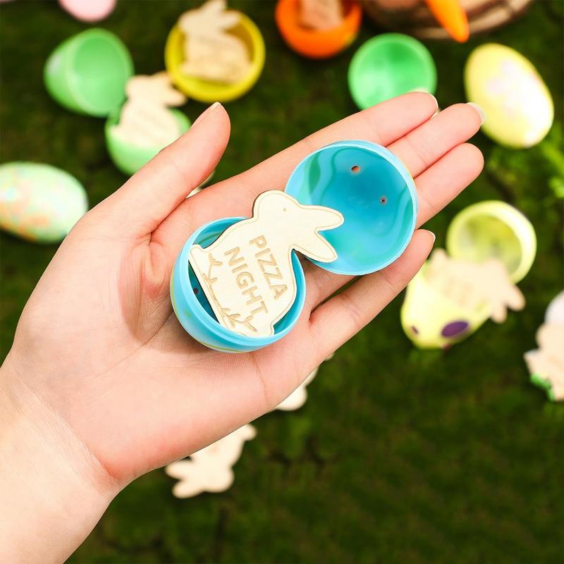 27 Stück Holz-Ostereier-Füller Holz-Osterhase Belohnungsmarken Einzigartige Osterpreise Belohnungsfüller für den Familienabend