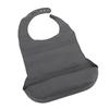 Adult Silicone Bib with Crumb Catcher Reusable Washable Adjustable Snap Closure Adult Bib Gray