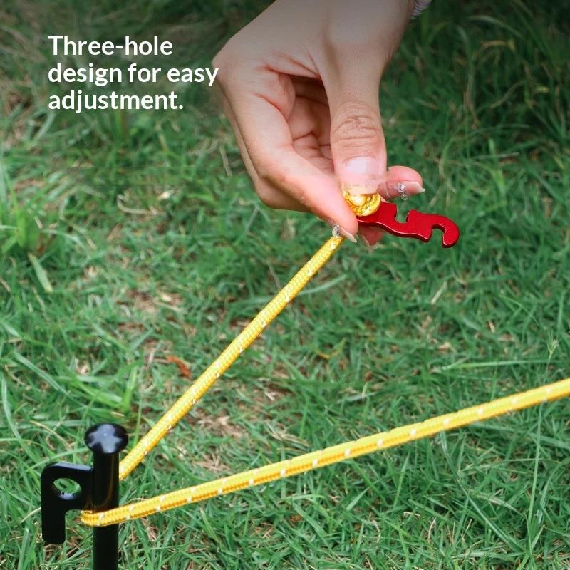 10Pcs Adjustable Tent Rope Buckle Aluminum Wind Cord Buckle Sturdy Rope Buckle For Outdoor Camping Tents Accessories