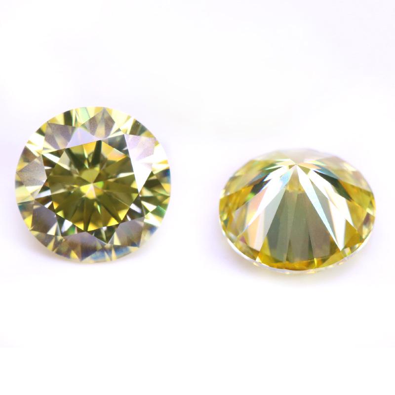 Round Multicolor Moissanite Stones: Red, Yellow, Blue, Green & Paraiba Colors