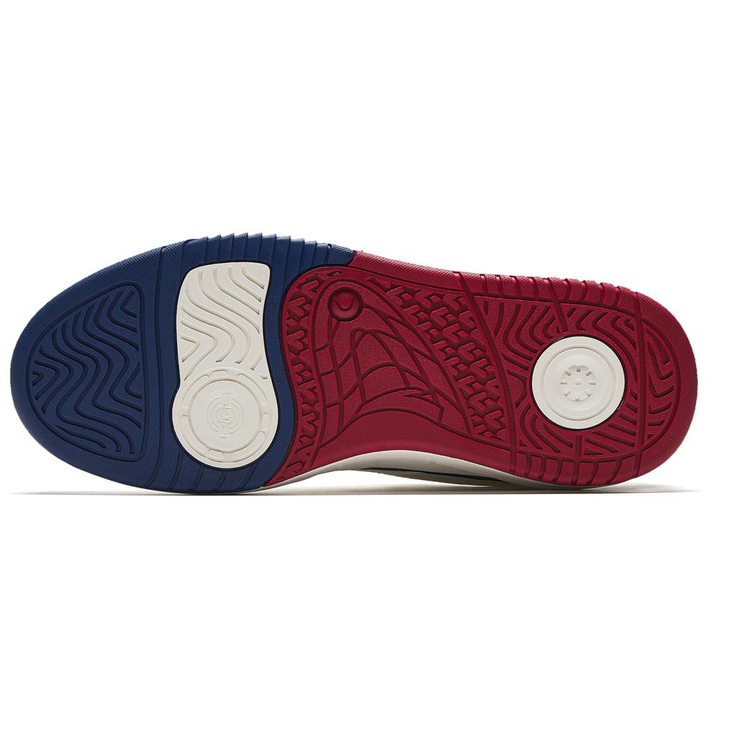 Anta Wave Shoes Versatile Casual Height Increasing Wear Resistant Lightweight Non-Slip Low-Top Skate Shoes Men Sneakers White Red Blue 912518005-1